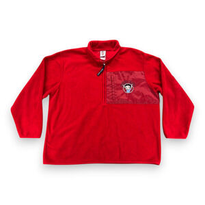 Vintage Betty Boop Sweater Adult EXTRA LARGE Red Fleece Embroider Zip Y2K